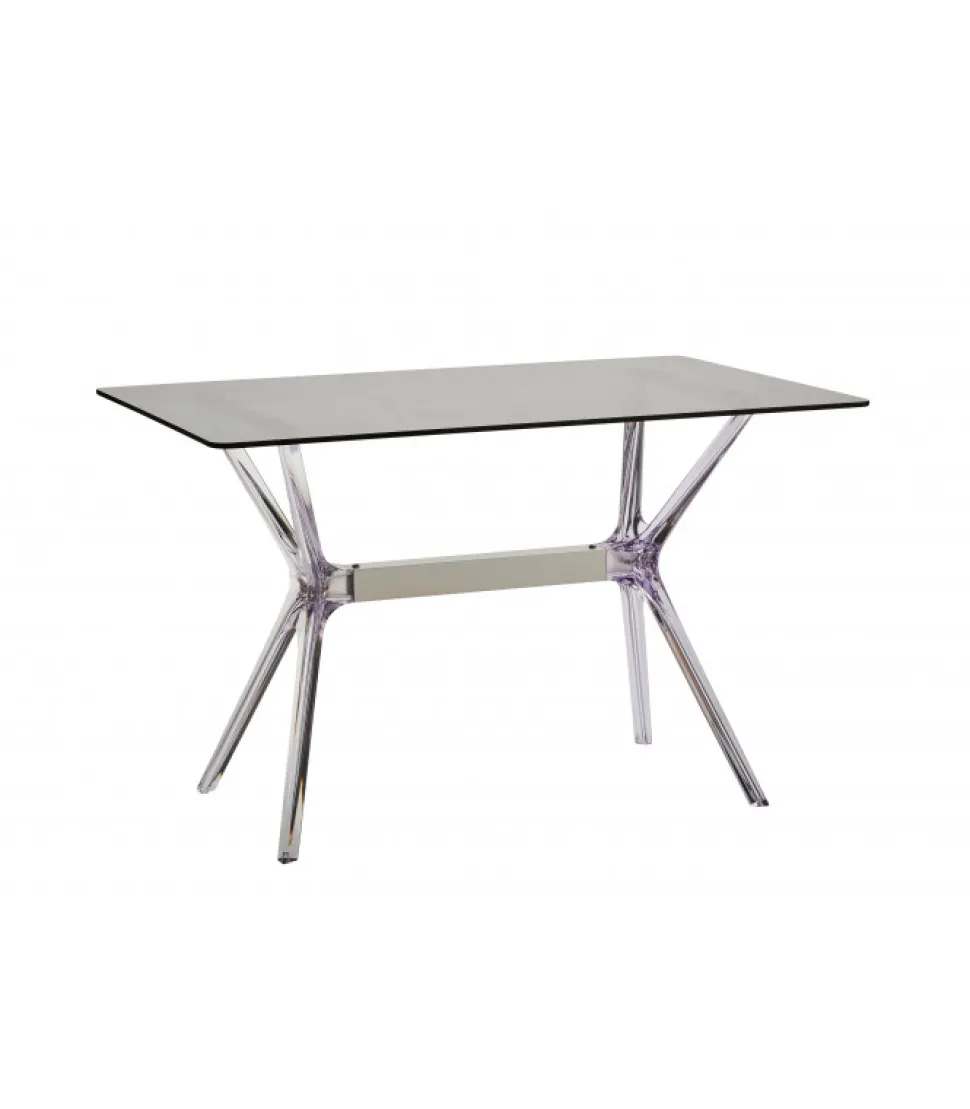 Tavolo In Vetro E Polipropilene Trasparente