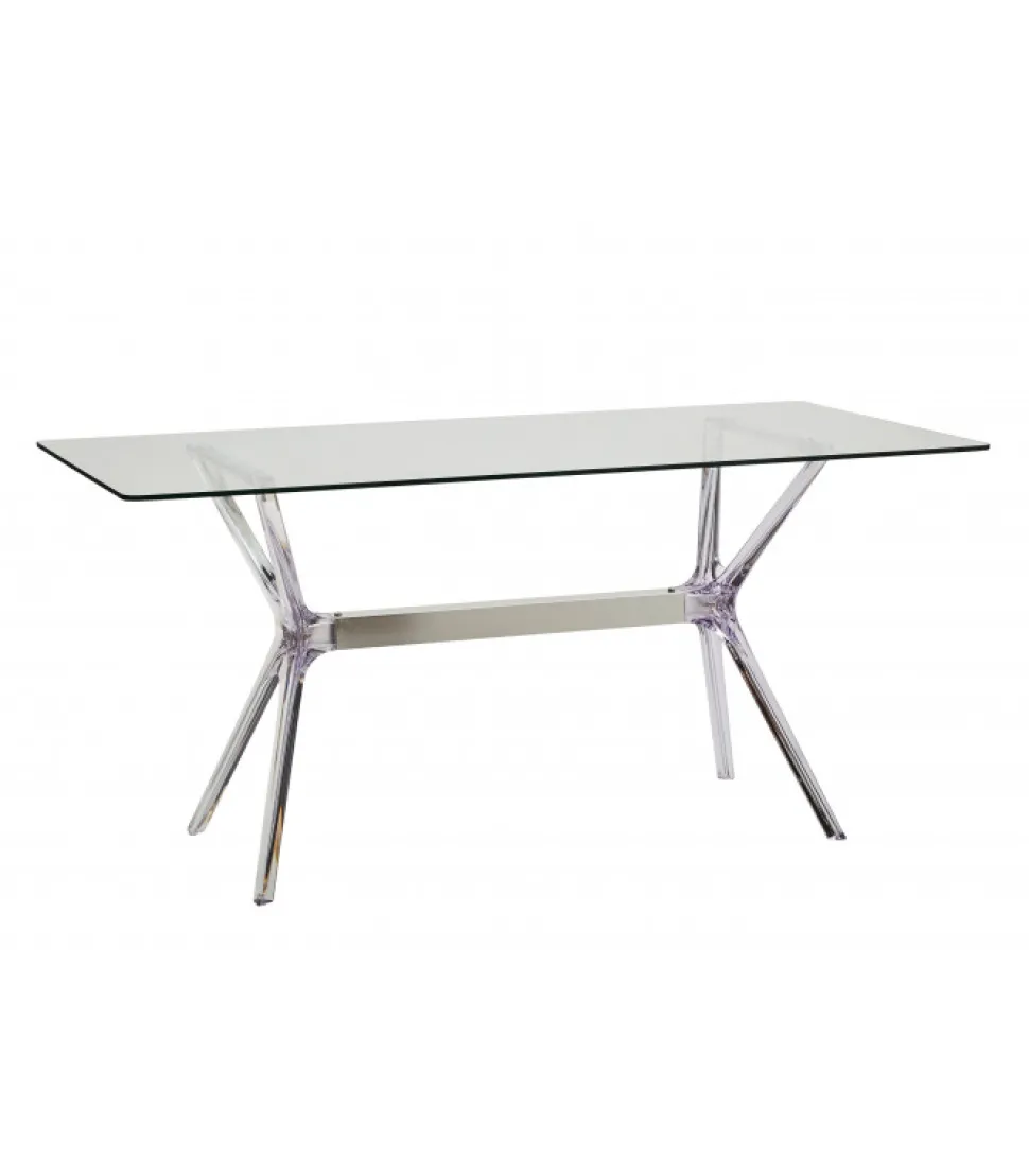 Tavolo In Vetro E Polipropilene Trasparente