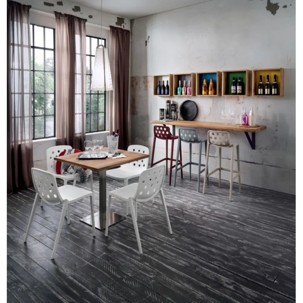 Tavolo Quadrato Per Bar E Ristoranti Con Base In Inox, Misu80X80 E 90X90