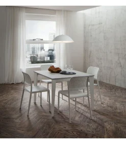 Tavolo Quadrato Super Allungabile Con 3 Allunghe. Da 100X100 Si Allunga Fino A 252 X 100 Cm.