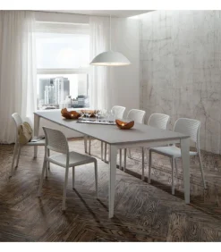 Tavolo Quadrato Super Allungabile Con 3 Allunghe. Da 100X100 Si Allunga Fino A 252 X 100 Cm.