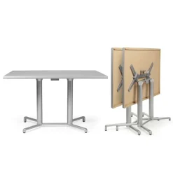 Tavolo Rettangolare Scudo Double Per Esterni Impilabile E Ribaltabile