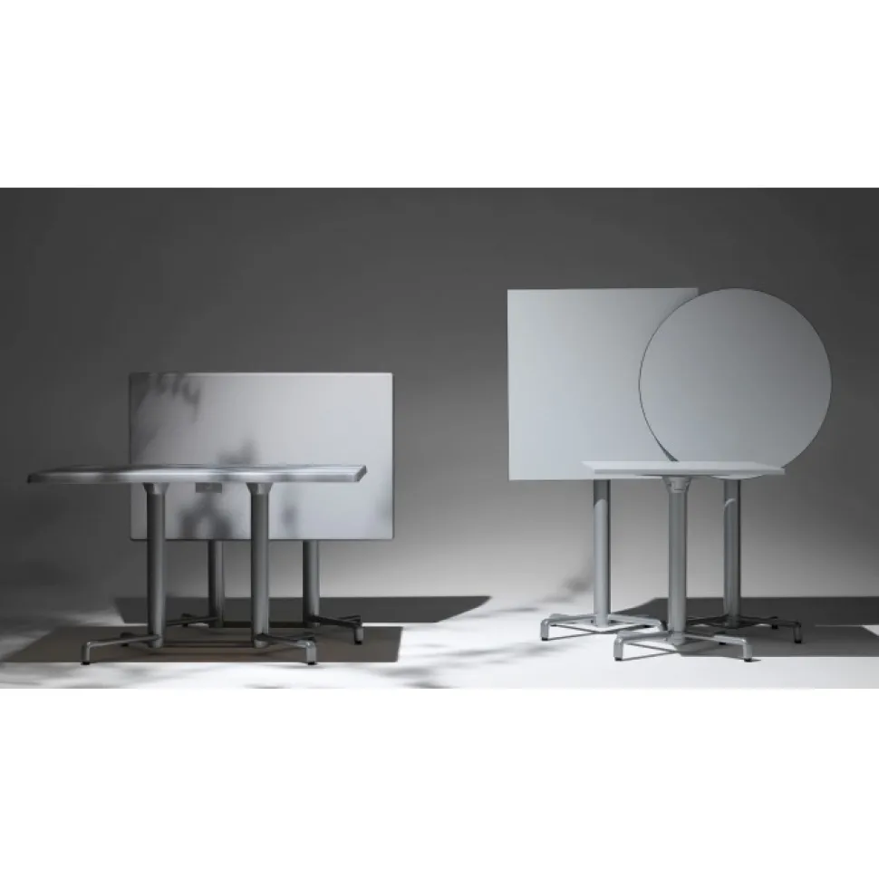 Tavolo Rettangolare Scudo Double Per Esterni Impilabile E Ribaltabile