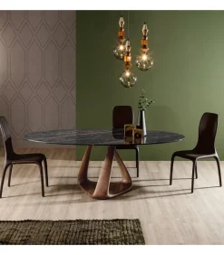 Tavolo Rizoma Con Piano Rotondo.