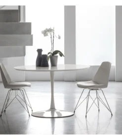 Tavolo Rotondo Flute, Con Colori Neutri.