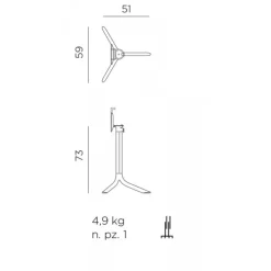 Tavolo Rotondo Flute Per Esterni E Ribaltabile