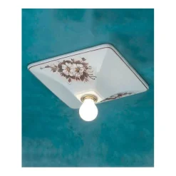 Trieste Plafoniera, Con Fili Di Diversi Colori Sul Paraluce