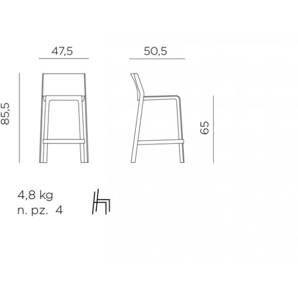 Trill Stool Mini Sgabello Monoblocco