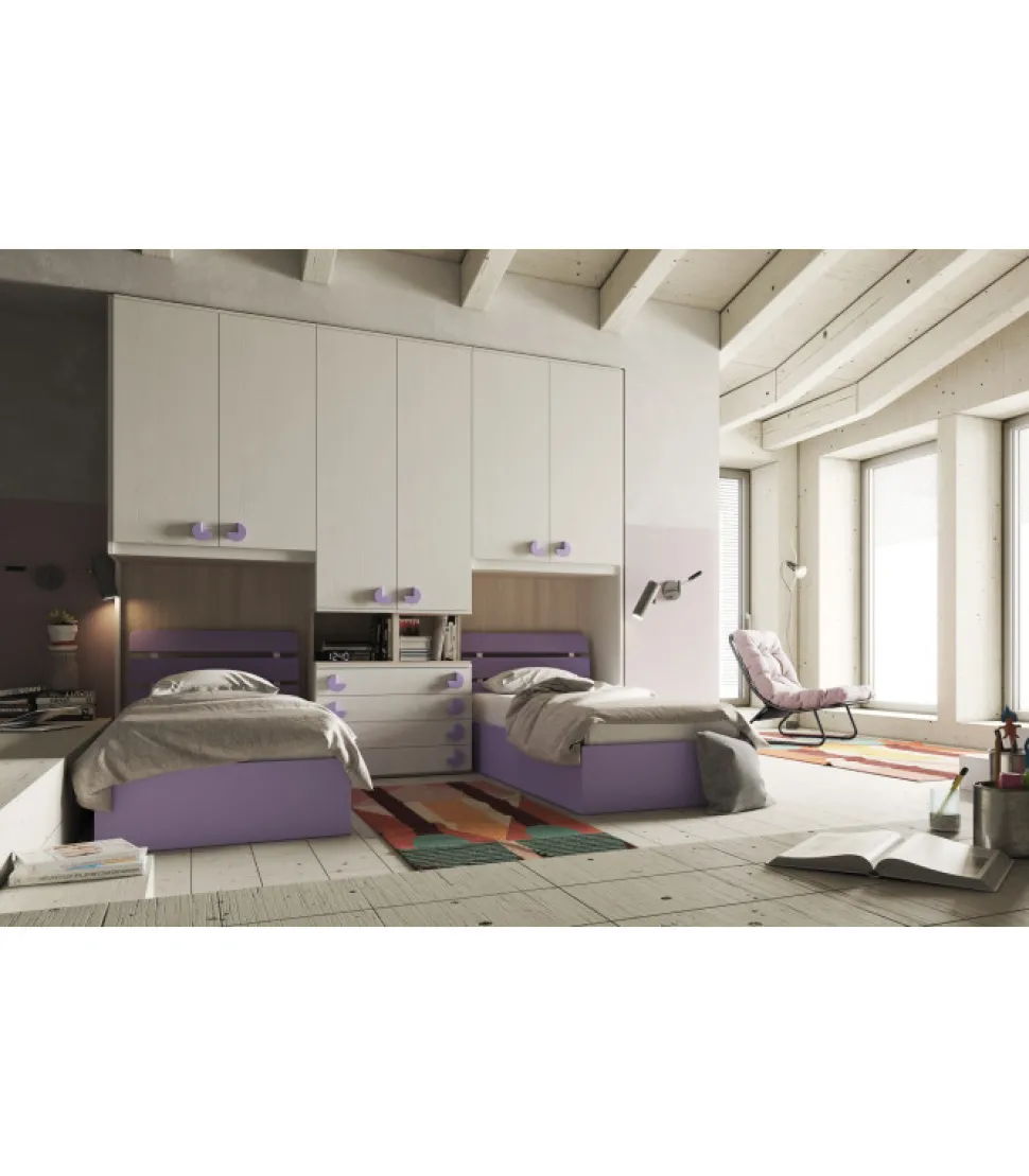 Tris, Letto Singolo Con Contenitore Per Cameretta