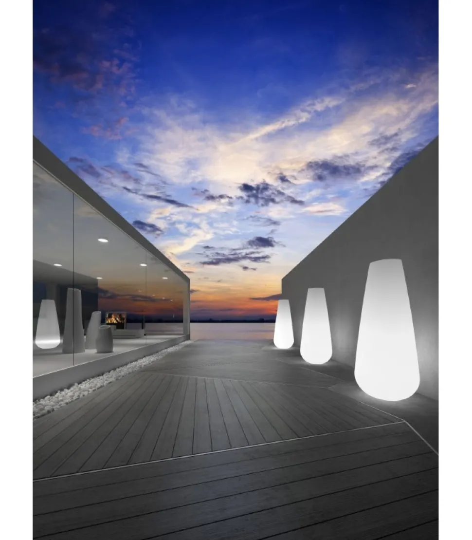 Vaso Arredo In Polietilene Per Outdoor, Disponibile Con Luce A Led Fredda, Naturale O Rgb.