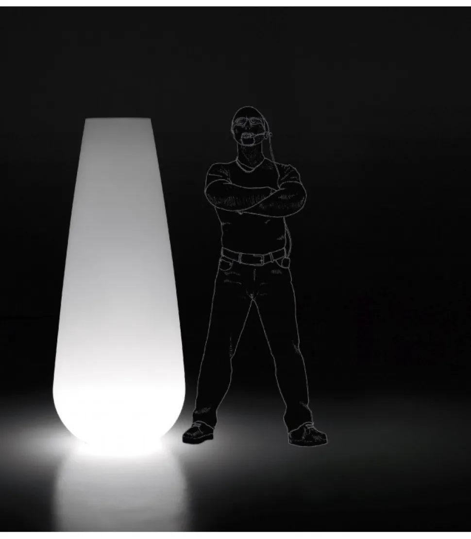 Vaso Arredo In Polietilene Per Outdoor, Disponibile Con Luce A Led Fredda, Naturale O Rgb.